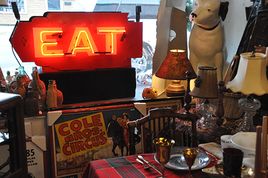 Diner and nostalgic antique advertising & roadside items